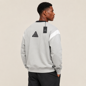Custom Embroidery Logo Men's Winter Wear Oversized Zipper Heavyweight Stitched Panels 100% Cotton Fleece Crewneck <b>Sweatshirt</b> - Product Image 5