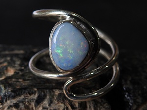 Australian <b>Opal</b> <b>Ring</b> Adjustable-925 Sterling Silver-October Birthstone-<b>Opal</b> Doublets-Handmade Jewelry-Gift For Her-MS - Product Image 2