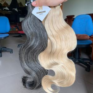 CDYHAIRVN Extensions de cheveux naturels gris ondulés, cheveux vietnamiens bruts, directement de l'usine, cuticules alignées, provenant de personnes âgées - Product Image 1