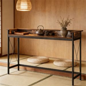 โต๊ะคอนโซลพร้อมปลั๊กไฟและพอร์ต USB สำหรับใช้เป็นโต๊ะโซฟา โต๊ะบาร์ หรือโต๊ะกาแฟ - Product Image 4