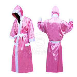<b>Boxing</b> <b>Robe</b> with Hood Polyester Satin Material Custom MMA <b>Boxing</b> <b>Robe</b> New Style Design <b>Boxing</b> <b>Robe</b> - Product Image 4