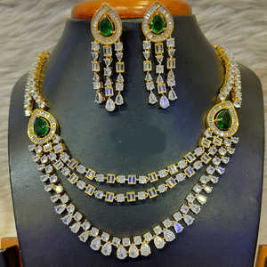 Ensemble collier américain en diamant plaqué or 11065530GR-Elegant Fine Jewelry - Product Image 1
