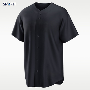 Maillot de baseball violet pour homme, manches courtes, col en V, boutons sur le devant, 100 % polyester, évacuation de l'humidité, coupe classique, vêtements pour adultes - Product Image 3