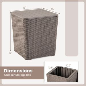 Tavolino da Esterno con Coperchio Rimovibile in Resina Intrecciata - Product Image 5