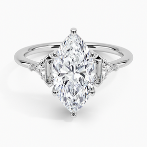 Anillo BOJ 018 con Corte Marquise, Plata 925, Estilo Art Deco, Anillo de Diamantes de 2ct, Color D, VVS1, Moissanita, Certificado GRA, Precio Bajo, Anillo de Moda - Product Image 1