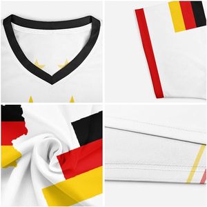 Maillot de football allemand pour homme, col en V, sans manches, blanc, imprimé par sublimation, respirant, en polyester, coupe classique pour adulte - Product Image 4
