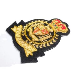 Écusson brodé à la main en fil d'or, emblème en tissu pour blazer, insigne de chapeau, patch brodé à la main pour uniforme - Product Image 6