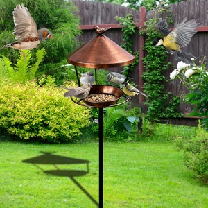 Mangeoire à oiseaux décorative en métal à suspendre pour jardin, terrasse extérieure, accent de décoration pour la maison - Product Image 4