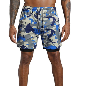 <b>Men</b> 2 In 1 Running <b>Shorts</b> <b>Compression</b> Liner Workout Gym <b>Shorts</b> With Phone Pocket High Quality OEM Bulk - Product Image 5