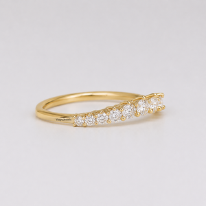 Bague de mariage en diamant de laboratoire rond inspirée de la nature, plaquée rhodium en or 10K 14K 18K, argent 925 935, cadeau d'anniversaire - Product Image 2