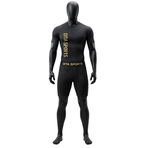 Ensemble T-shirt et short de compression pour homme noir et or, séchage rapide, extensible, pour fitness, entraînement, gym, course à pied, sport - Product Image 1