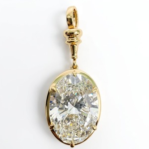 Colgante de Diamante Cultivado en Laboratorio con Certificación IGI, Corte Ovalado de 10 Quilates, Oro Sólido de 8K, Filigrana Antigua, Solitario, Acabado Pulido - Product Image 1