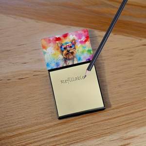 Dispensador de notas autoadhesivo de diseño Hippie Dawg de New Yorkie Terrier, accesorios de escritorio en blanco recargables, soporte para tarjetas y blocs de notas - Product Image 2