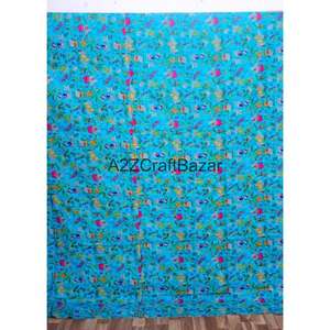 Manta de Algodón Puro 100% Ecológica con Estampado Floral de Alta Calidad India, Hecha a Mano, Estilo Kantha, para Cocina, Sala de Estar y Hogar - Product Image 6