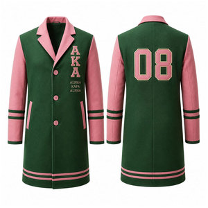 Blazer décontracté brodé respirant à double bordure en polyester/coton doublé personnalisé, prêt à être expédié, de la Sororité Alpha Grecque - Product Image 4