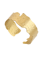 Bracelet large à manchette avec finition texturée rugueuse et bords irréguliers