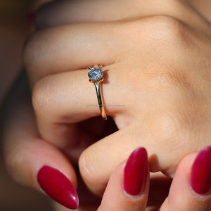 Igi/gia แล็บตัดเพชรวินเทจ14K สีเหลืองแหวนแต่งงาน/งานหมั้นใส่ได้ทั้งชายและหญิงสีขาวทองคุณภาพดีสำหรับงานปาร์ตี้ครบรอบ-คุ้มค่า - Product Image 3