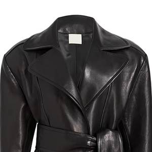 Nuevas Chaquetas Bomber de Cuero Genuino para Mujer, Estilo Vintage, Transpirables, con Logotipo Personalizado, Color Negro Liso, para Invierno, Ropa de Calle - Product Image 5