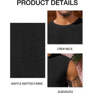 2025 hommes gaufre sans manches débardeurs XL athlétique Muscle été plage Hippie chemises avec capuche motif 3D pour une utilisation en salle de sport - Product Image 4