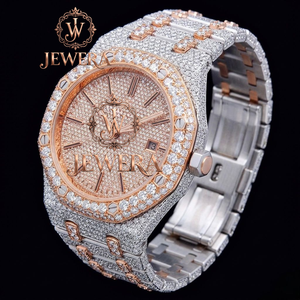 Elegante Reloj Automático de Acero Inoxidable para Hombre, Diseño Hip Hop Personalizado con Diamantes Moissanite de Corte VVS - Product Image 3