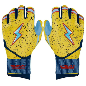 Gants de frappe de baseball en cuir SINEWY Sports Fitness, design éclair rouge, blanc et or, fermeture auto-agrippante, unisexe adulte - Product Image 5