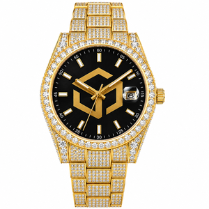 Luxury Iced Out Moissanite Diamond Hip Hop <b>Quartz</b> <b>Watch</b> <b>Men</b> Polygon Analog Wristwatch - Product Image 2