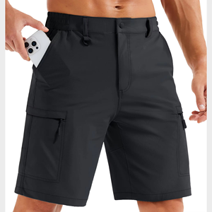 Pantalones Cortos de Senderismo para Hombre de Primera Calidad, Tejido Elástico y Transpirable, MOQ Bajo, Proveedor Mayorista, Pantalones Cortos Negros para Hombre - Product Image 1