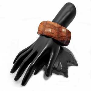 Handmade Wooden Sheesham Fashion Bangles Velura Carve & Aureva Contour Bracelets Sustainable Jewelry Statement - Product Image 2