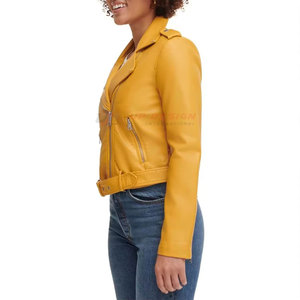 Dernière conception, qualité supérieure, veste en cuir pour femme, hiver, col rabattu, respirante, écologique, personnalisable, vente en gros - Product Image 3