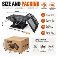 Brasero de jardin portable avec grille de cuisson et écran anti-étincelles pour jardin, terrasse, camping - Vente en gros
