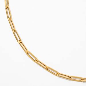 Collar de Oro Amarillo de 14K con Diamantes Cultivados en Laboratorio, Diseño de Cadena Eslabones Tipo Paperclip, Joyería Minimalista y Elegante, Regalo Perfecto para Ella, Ideal para Usar en Capas a Diario - Product Image 2