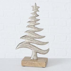 Objeto Decorativo de Aluminio Plateado con Base de Madera, Árbol de la Vida, Piezas Decorativas para Mesa, Adornos para Navidad y Festividades - Product Image 2