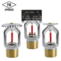 Tête de sprinkler anti-incendie homologuée FM K5.6 K80 DN15 1/2 NPT BSPT verticale en laiton à réponse standard