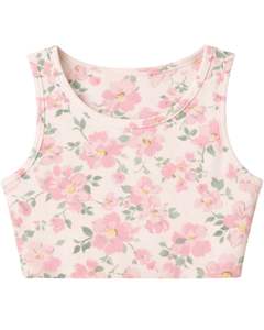 Conjunto de dos piezas para mujer: top corto con estampado floral y shorts con cordón, color rosa rubor, estilo casual, para descansar, venta al por mayor del fabricante. - Product Image 2