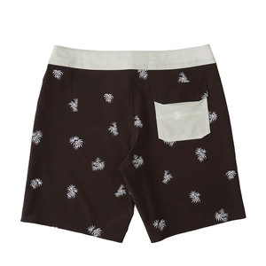 Short de bain décontracté pour homme à imprimé palmiers, séchage rapide, taille à cordon de serrage, longueur courte, taille mi-haute, 100% polyester - Product Image 2