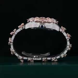 Reloj de cuarzo con diamantes de moissanita y cristales de imitación Elite Frost para hombre, reloj de pulsera de lujo estilo hip hop. - Product Image 1