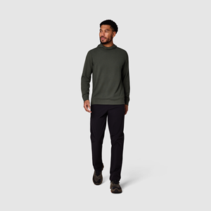Pull à capuche thermique en maille gaufrée pour homme, en polyester et coton, style décontracté, à manches longues, avec poignets côtelés, coupe ample, vente en gros - Product Image 5