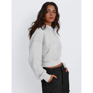 2024 automne/hiver mode à la mode sweat à capuche court pour femmes reine femmes à manches longues sweats décontracté Y2K tenues Hip Hop XS - Product Image 1