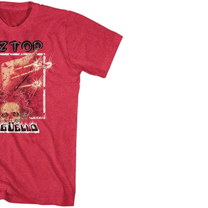 LAMA T-shirt rouge pour homme avec imprimé feu et crâne, manches courtes, col rond, coupe régulière, en jersey de coton - Product Image 4