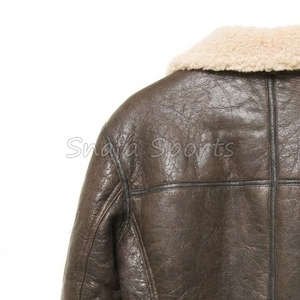 Classic 100% Genuine Leather Plus Size Motorcycle Winter Warm <b>Shearling</b> Fur Reversible Front <b>Men's</b> Leather <b>Jackets</b> - Product Image 6