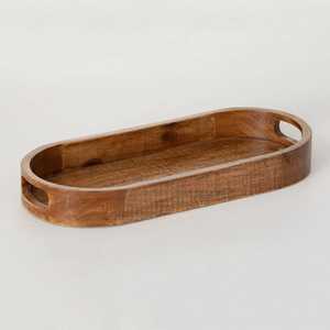 Bandeja de Servir Nórdica Ovalada Rectangular de Madera de Acacia, Plato de Madera Natural para Desayuno, Café, Té, Bandeja de Almacenamiento - Product Image 5