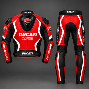 ชุดแข่งรถมอเตอร์ไซค์หนัง Ducati Corse แบบสั่งทำพิเศษ พิมพ์ลายดิจิตอลหมายเลข 84 หนังกันน้ำ แขนยาวเต็มตัว พร้อมอุปกรณ์ป้องกัน - Product Image 2