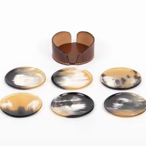 Ensemble de sous-verres en corne naturelle polie, sous-verres artisanaux de qualité supérieure pour la maison, la salle à manger et le bureau - Product Image 5