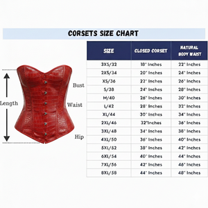 Corsets en cuir de crocodile rouge - Product Image 5
