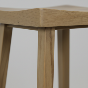 Tabouret de bar moderne en bois de caoutchouc rond - Tabouret haut pour la maison - Product Image 5