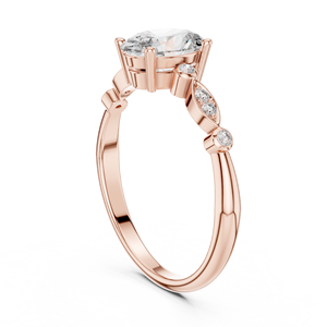 Deco Oval Cut Lab Grown Solitaire <b>Ring</b> <b>Set</b> in 18KT Rose <b>Gold</b> Certified for Party Wedding Daily Use Luxury Gifting for Women - Product Image 2