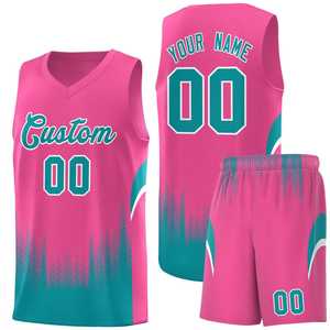 Ensemble de maillots de basket-ball noir et blanc dégradé, uniforme en maille sans manches à col en V sublimé, respirant, unisexe pour adultes - Product Image 5