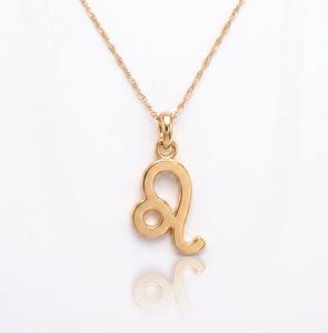 Collier Signe Astrologique Lion Chaîne Maille Forçat Enfant Plaqué Or Rose Laiton Bijoux Astrologiques - Product Image 1