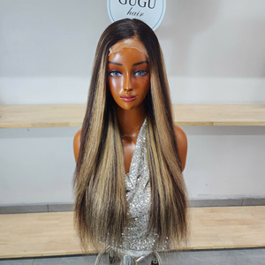 วิกผมตรงธรรมชาติ 26 นิ้ว 5x5 Closure Hd lace Wig สีบลอนด์ไฮไลท์ ผมเวียดนามแท้จากผู้ขายโดยตรง แบบ Super Double Drawn - Product Image 2