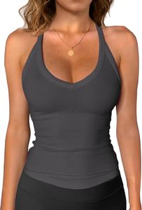 Top Deportivo de Punto Azul Sólido para Mujer, Cuello Redondo, Transpirable, Ajuste Deportivo, Largo Regular, Material de Spandex y Poliéster, Último Modelo 2026, ODM - Product Image 2
